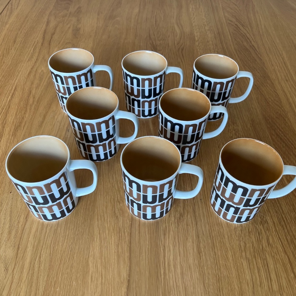 Lot of 8 Vintage 70's Fitz & Floyd Neiman Marcus Coffee Mug Cup Logo Helvetica - Picture 5 of 15
